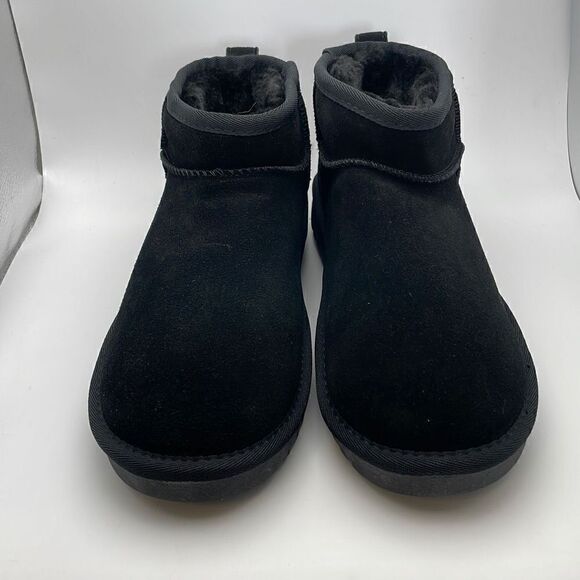 CUSHIONAIRE Women's Cozypull on boot +Memory Foam 9 BLACK - Picture 2 of 7